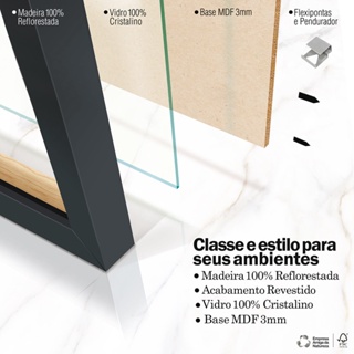 Quadro Moldura 50x70 Caixa Alta Grande Vidro Certificado Caixa Alta