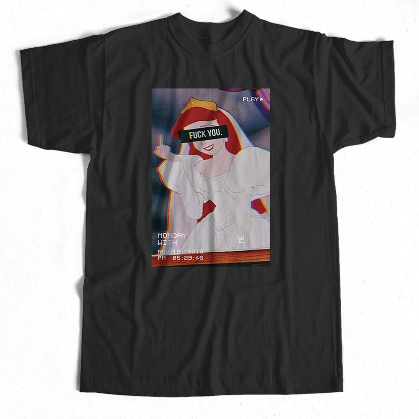 Camiseta Masculina Princesa Ariel Fuck You Disney Tumblr Unissex