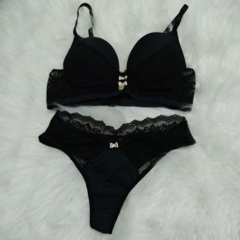 Conjunto De Lingerie Preto Shopee Brasil