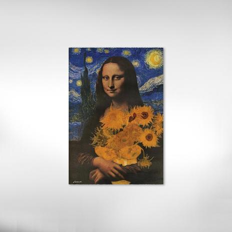 Quadro Decorativo Mona Lisa E O Girassol Do Van Gogh Shopee Brasil