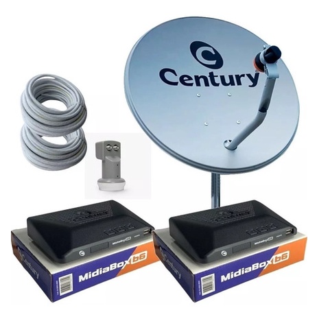 Kit Antena Parab Lica Ku Cm Century Duplo Midia Box B G Shopee Brasil