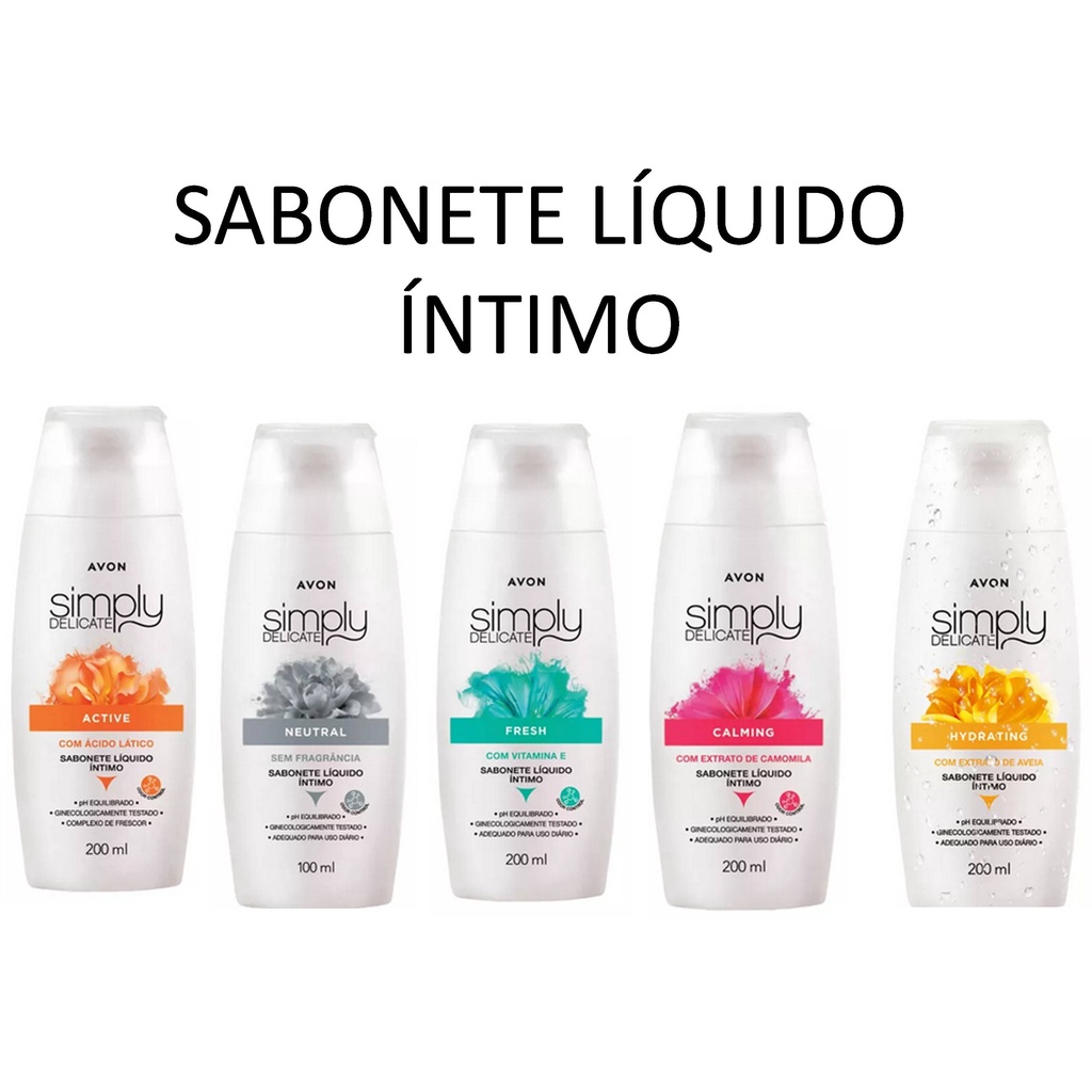 Sabonete Líquido Íntimo Simply Delicate 100ml e 200ml AVON ORIGINAL