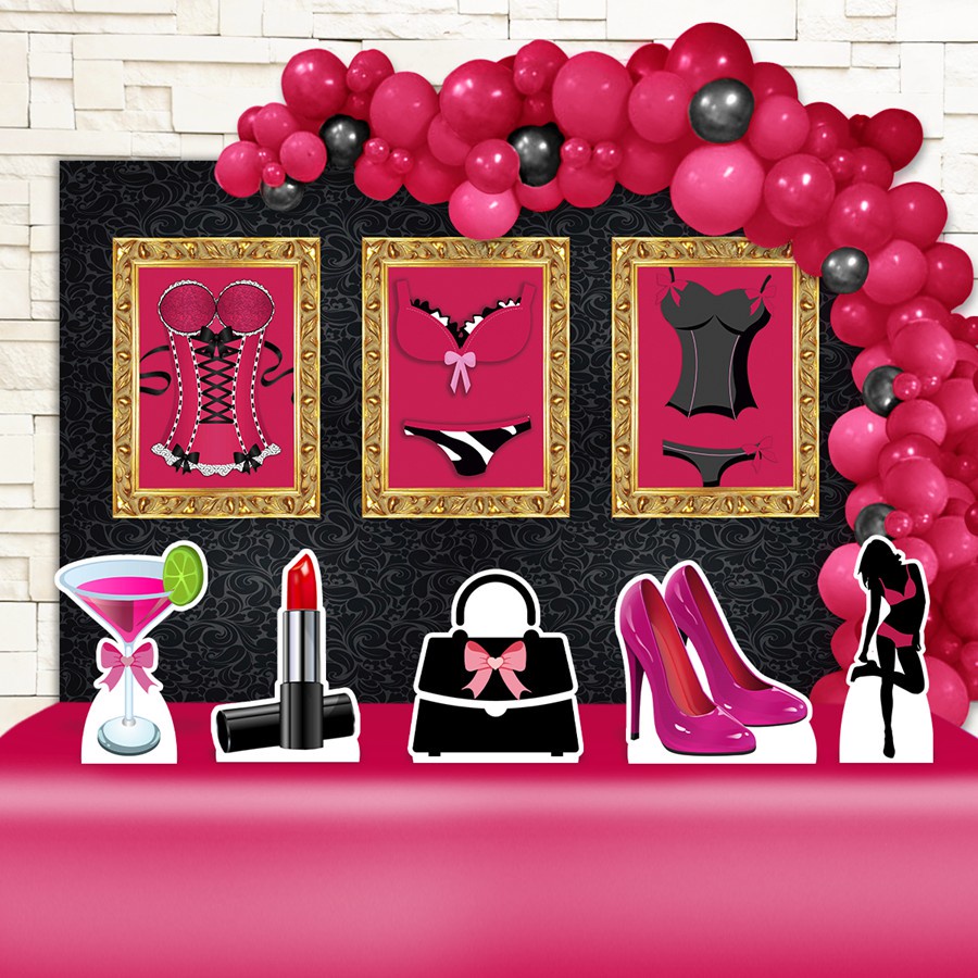Festa Chá Lingerie Decoração Cenários Kit Ouro Shopee Brasil