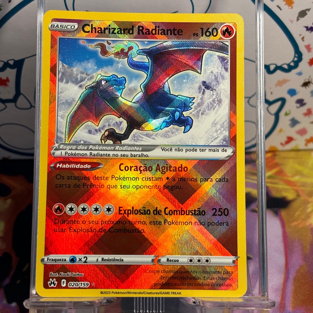 Carta Pok Mon Ultra Rara Charizard Radiante Cole O Espada