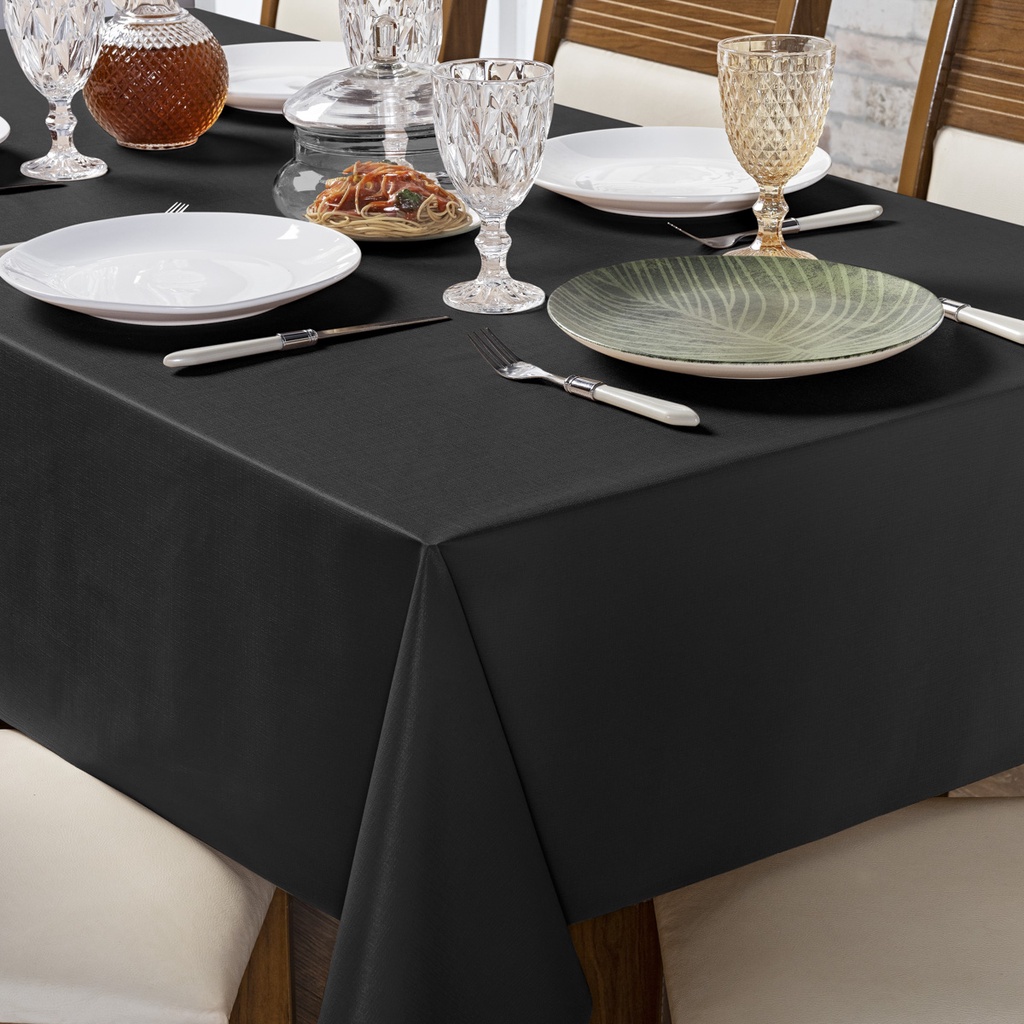 Toalha de Mesa 4 Lugares Térmica Impermeável 1 40 m x 1 40 m Preto