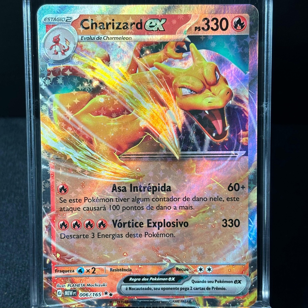 Carta Pokémon Charizard EX 006 165 Ultra Rara Coleção Escarlate e