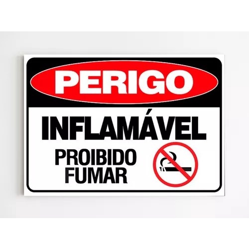 Placa Informativa Perigo Inflam Vel Proibido Fumar X Shopee Brasil