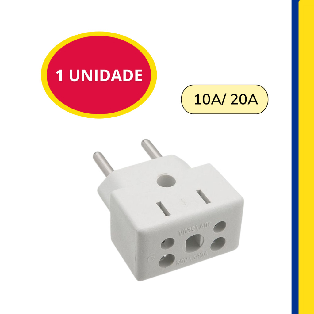 KIT 4 Adaptador Tomada Benjamin Cubo T 4 Entradas 10a 20a Shopee Brasil