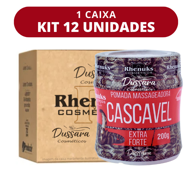 Kit 12 Pomadas Para Massagem Muscular Cascavel Extra Forte 200g