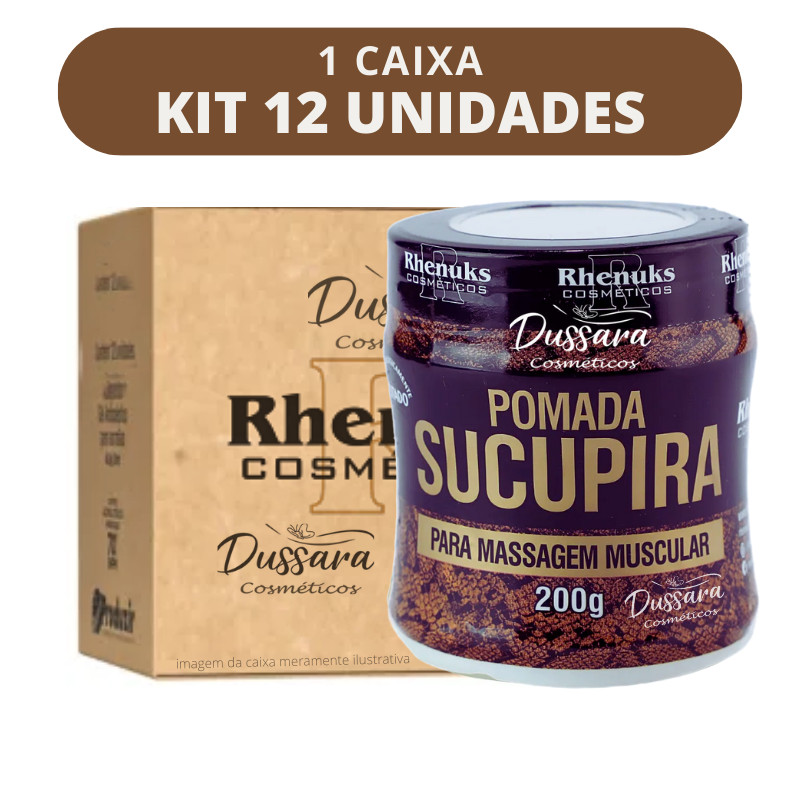 Kit 12 Pomadas Para Massagem Muscular Sucupira Extra Forte 200g