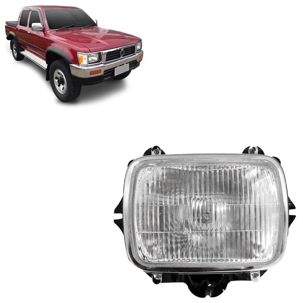 Par Farol Dianteiro Hilux Sr A M Scara Cromada Foco Simples