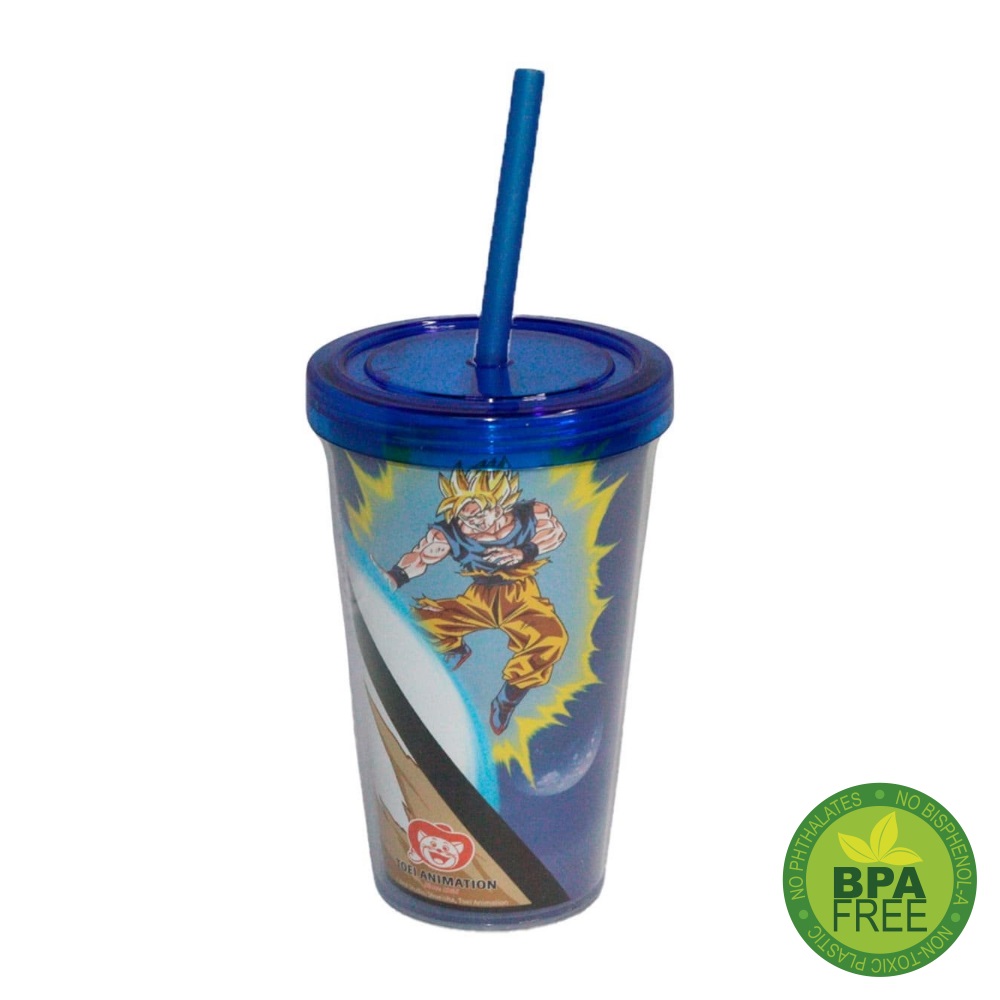 Copo Tampa E Canudo Ml Dragon Ball Z Goku Vs Boo Shopee Brasil