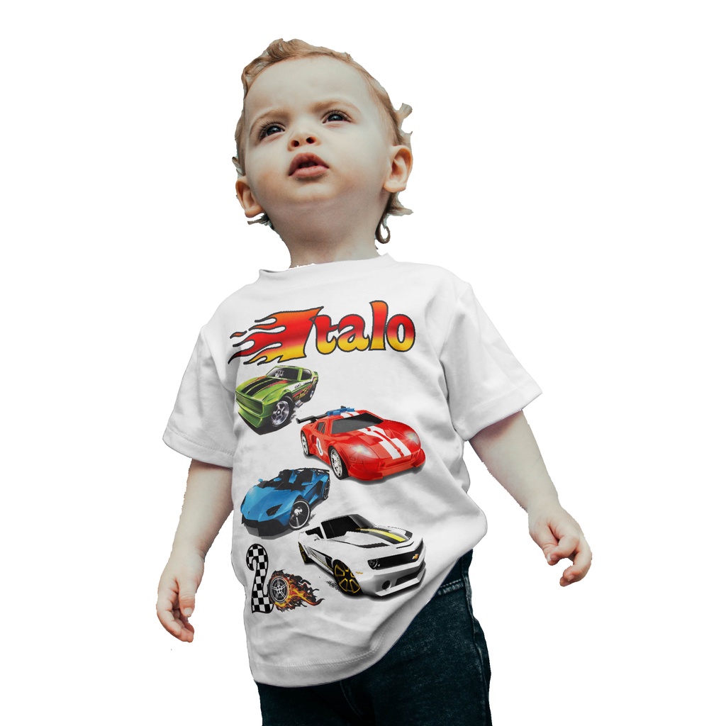 Camiseta Infantil Camisa Hot Wheels Nome Idade Chamas Pe Shopee