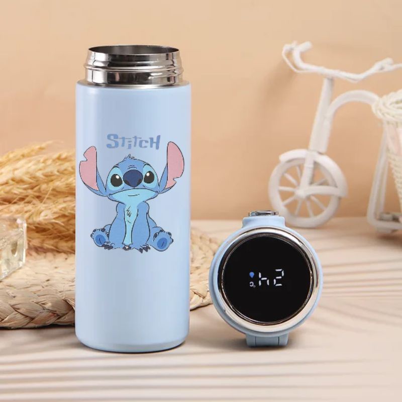 Garrafa Térmica Lilo e Stitch 300ml Água Café Chá Medidor de