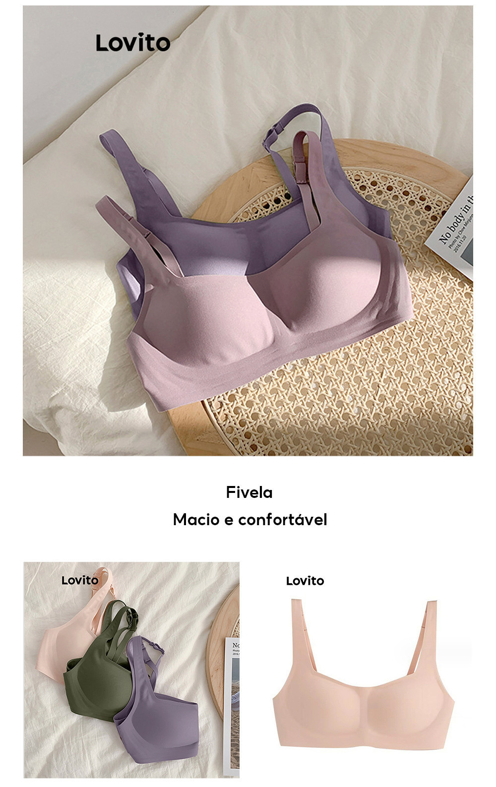 Lovito Sexy Suti Fivela Liso Para Mulheres Lnl Shopee Brasil