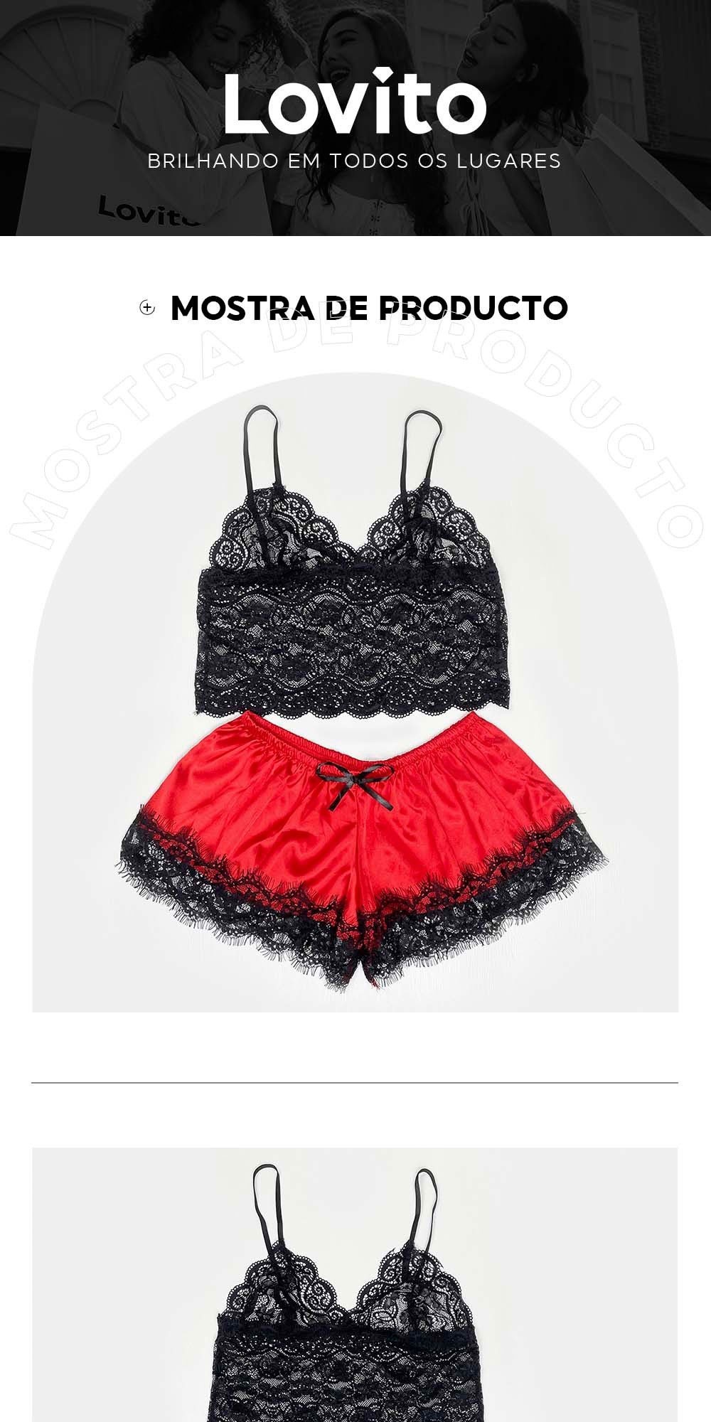 Lovito Conjunto De Calcinha Sexy Lingerie De Renda Suti E Calcinha