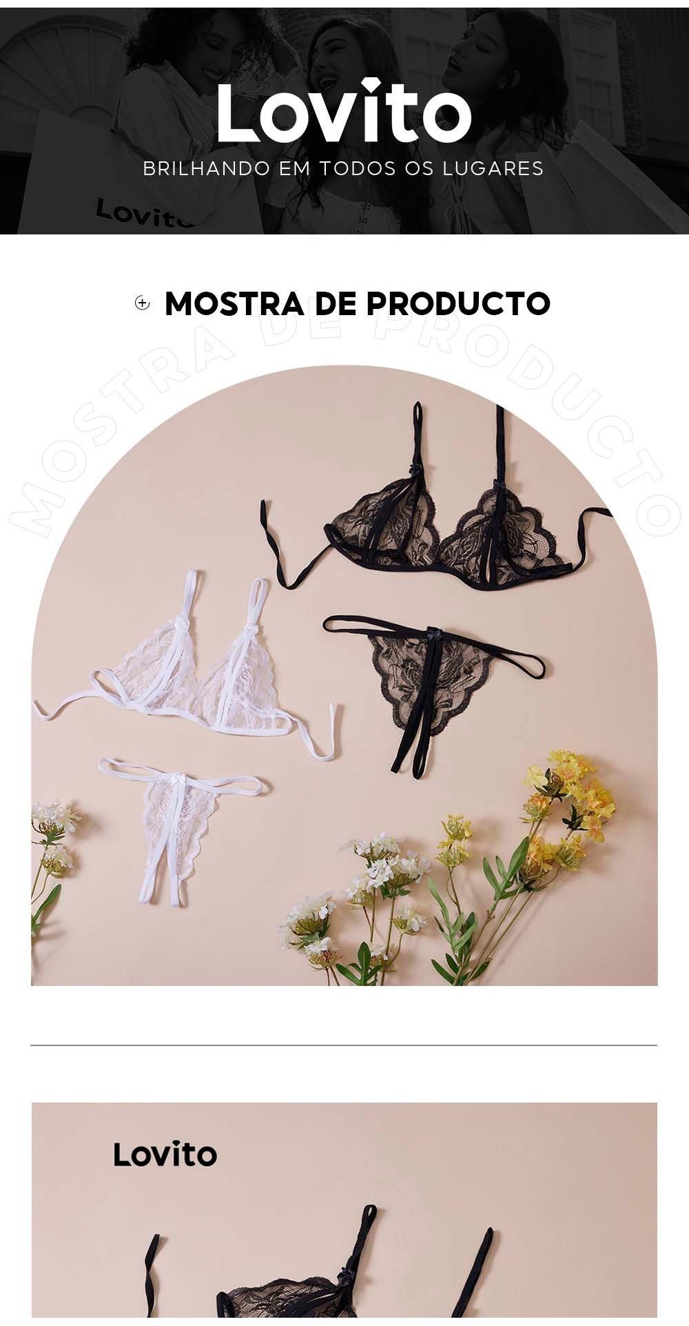 Lovito Conjuntos De Lingerie Sexy Cadar O Para Mulheres L