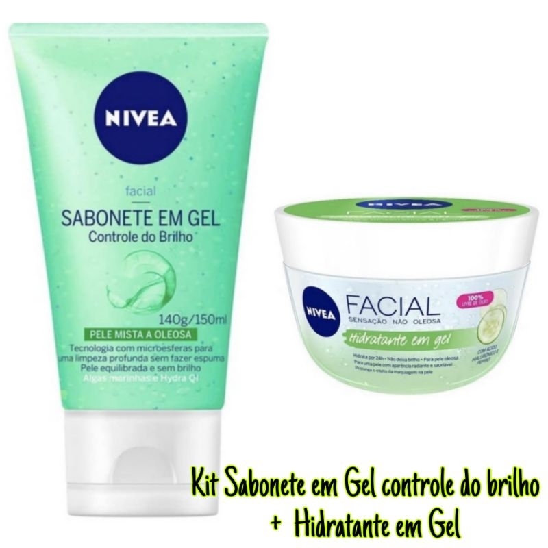 Kit Sabonete Em Gel Nivea Hidratante Facial Em Gel Pepino Nivea