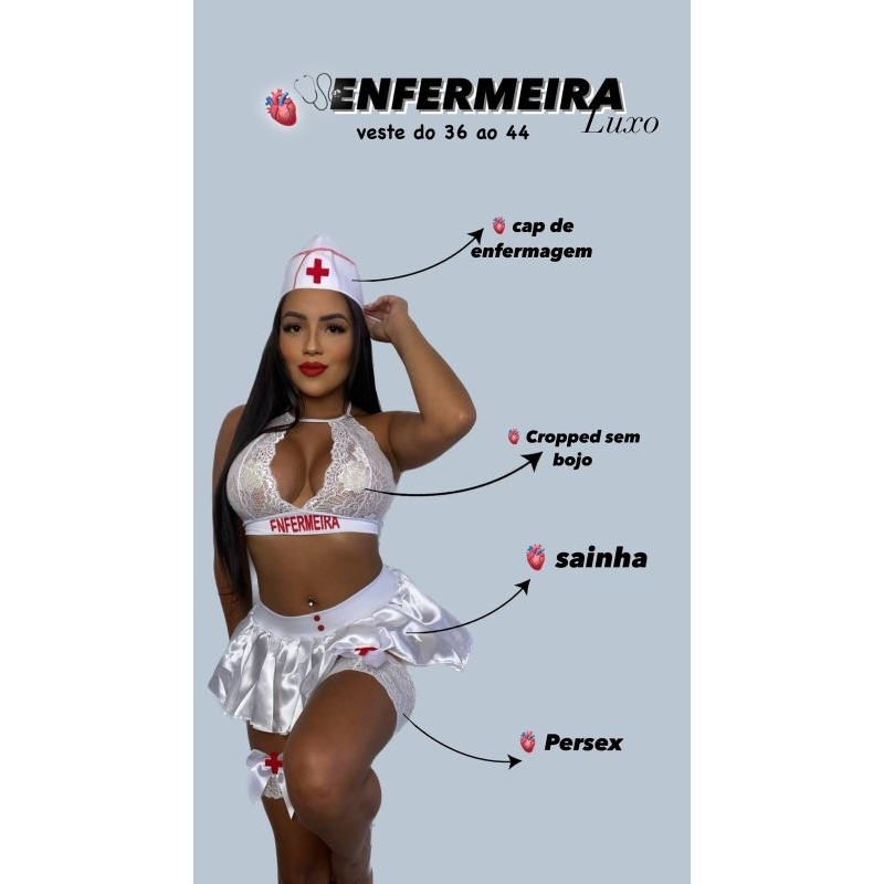 Fantasia Sexy eróticas Enfermeira LUXO moda feminina lingerie íntima