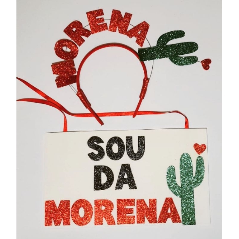 Fantasia Carnaval Casal Tiara Plaquinha Sou Da Morena Shopee Brasil