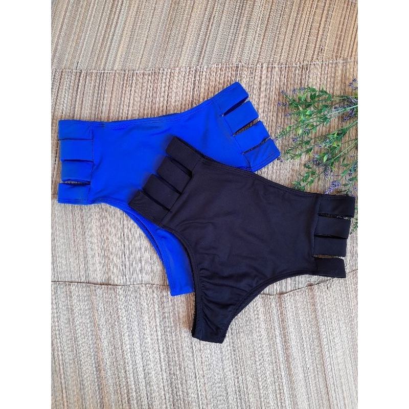 Calcinha de Biquíni Hot Pants Cós alto Recortes Detalhes na