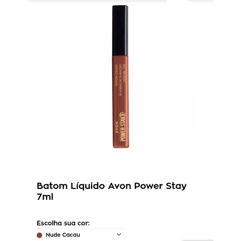 Batom Líquido Avon Power Stay 7ml Cor Nude Cacau Shopee Brasil