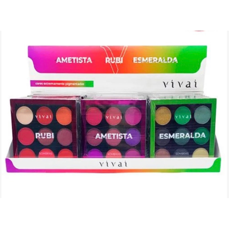 Paleta De Sombras Vivai Cores Extremamente Pigmentadas