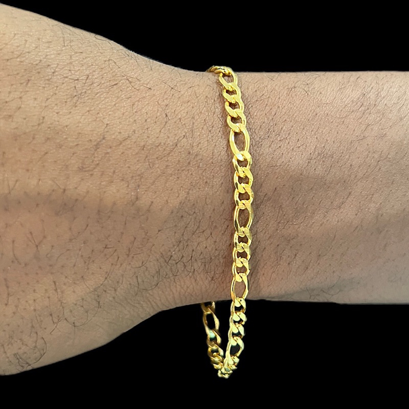 Pulseira Masculina 3x1 4mm Banhado A Ouro 18k Shopee Brasil