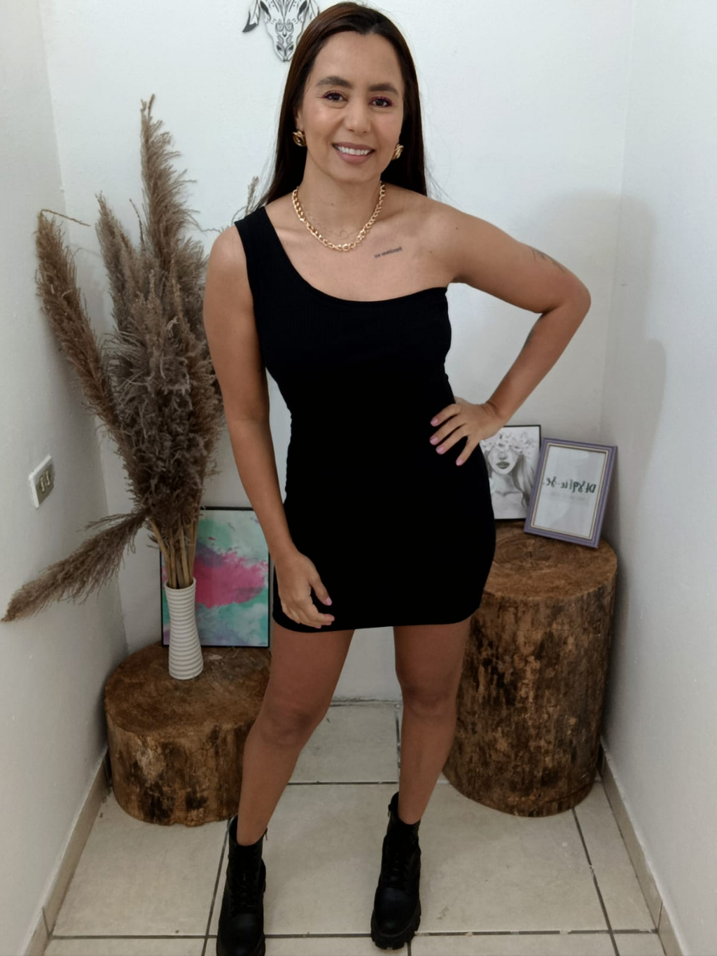 Vestido Canelado Mula Manca Regata Um Ombro So Feminino Shopee Brasil