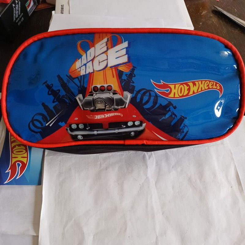 estojo escolar hot wheels made race simples 1 zíper novo original
