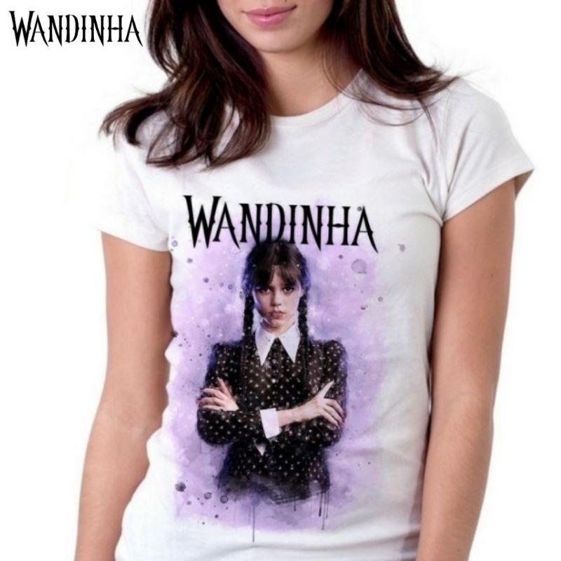 Camiseta Wandinha Fam Lia Addams Wednesday Nerd Geek Shopee Brasil