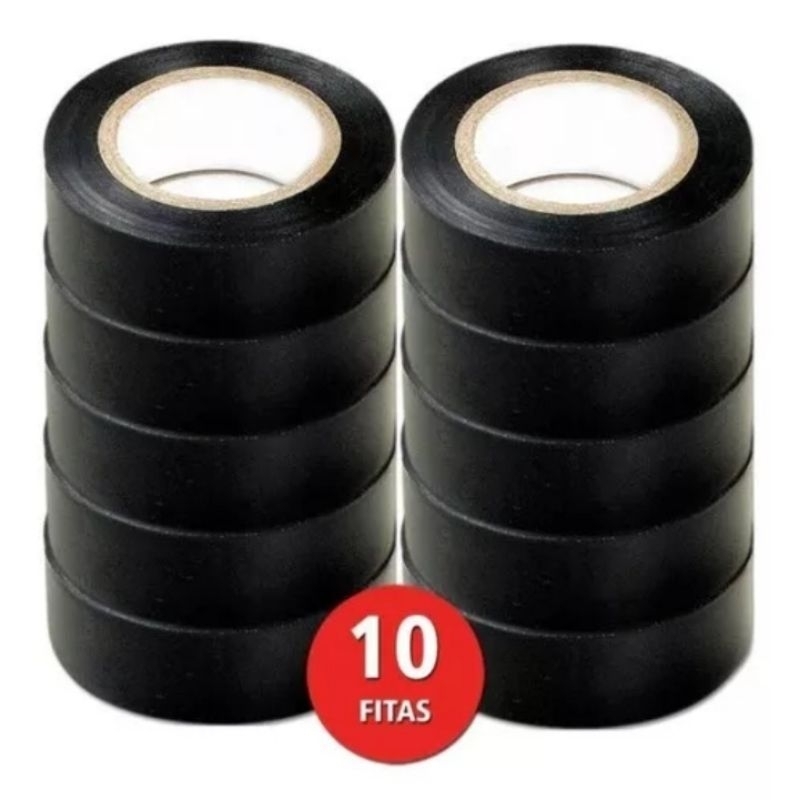 Kit 10 Rolos Fita Isolante De 5 Metros Cada Isoflex Shopee Brasil