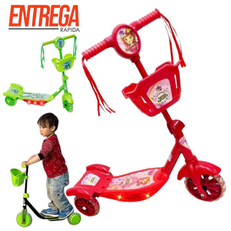 Patinete Infantil Crian A Rodas Musical Luz Menina Menino Patinete Dm