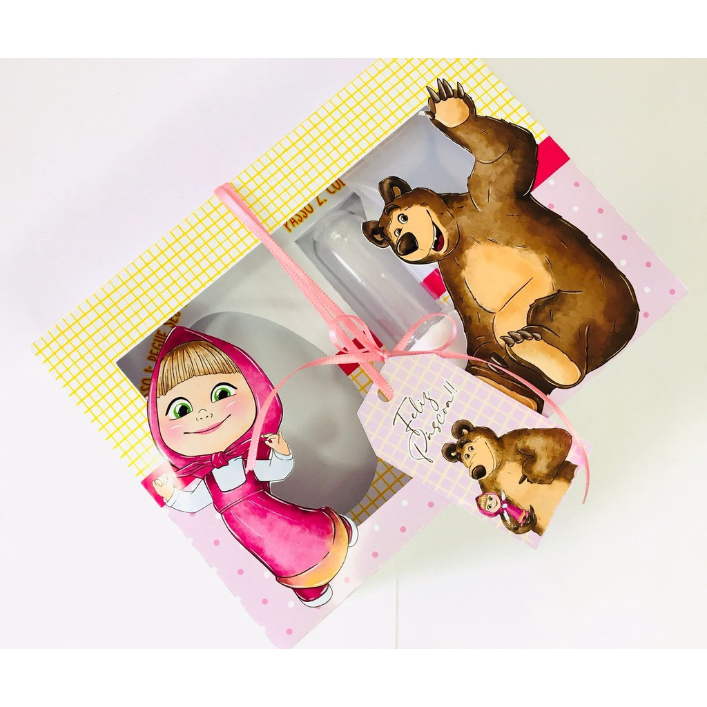 10 Mini Confeiteiro Masha e o Urso Lembrancinha Páscoa Shopee