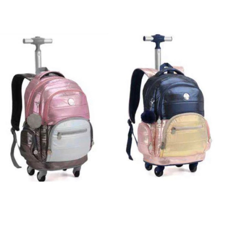 Mochila Rodinhas Feminina Metalizada Seanite Shopee Brasil