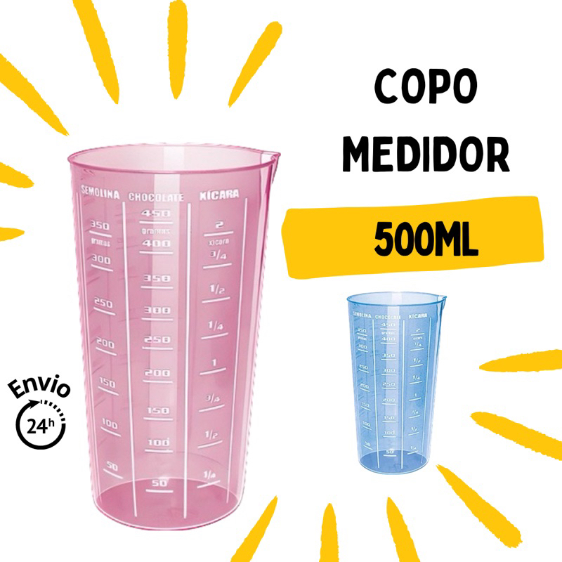 Copo Medidor Rosa Azul Ml Graduado Copo De Medida Dosador Shopee