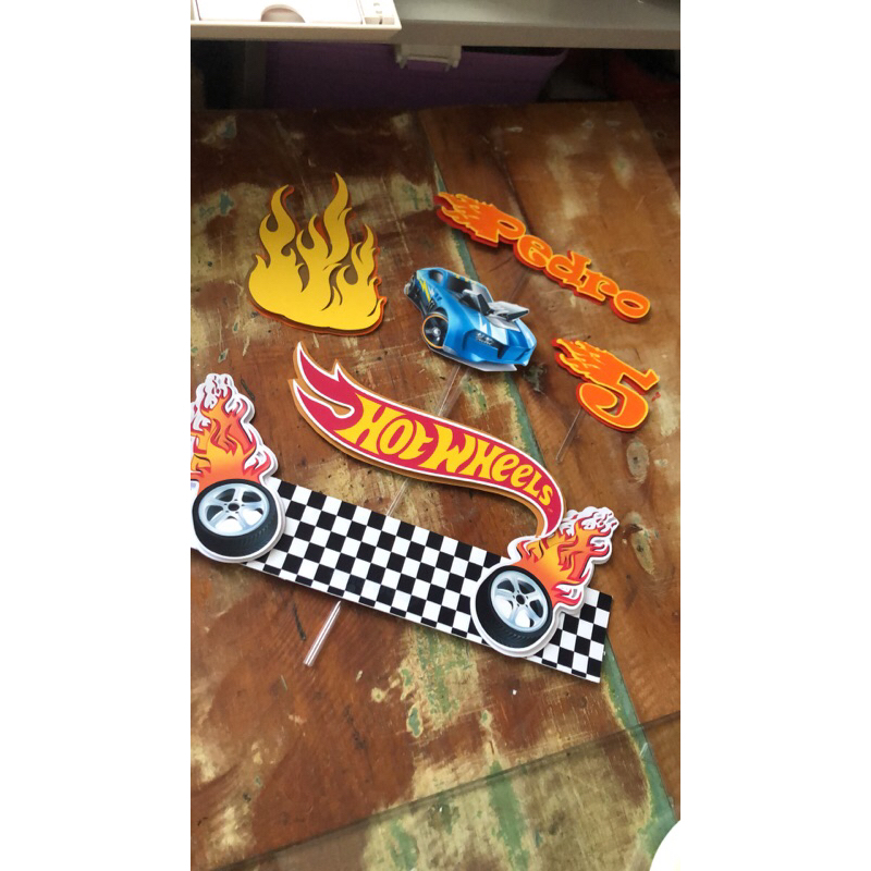 Topo De Bolo HotWheels Shopee Brasil