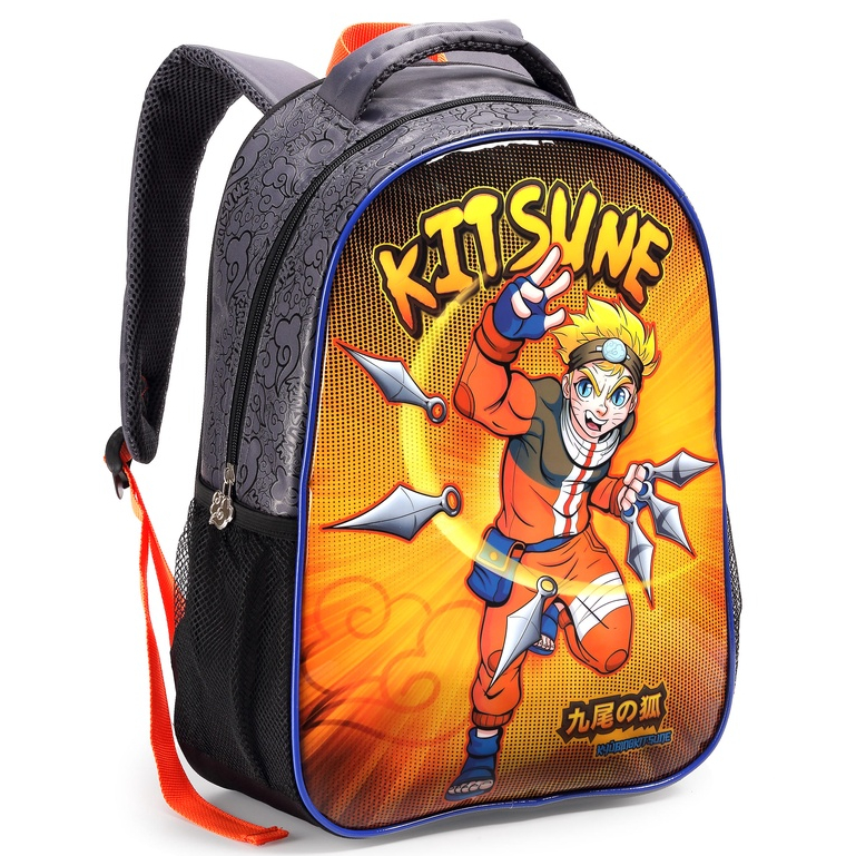 Mochila Infantil Escolar De Costas Kitsune Ninja Estilo Naruto Meninos