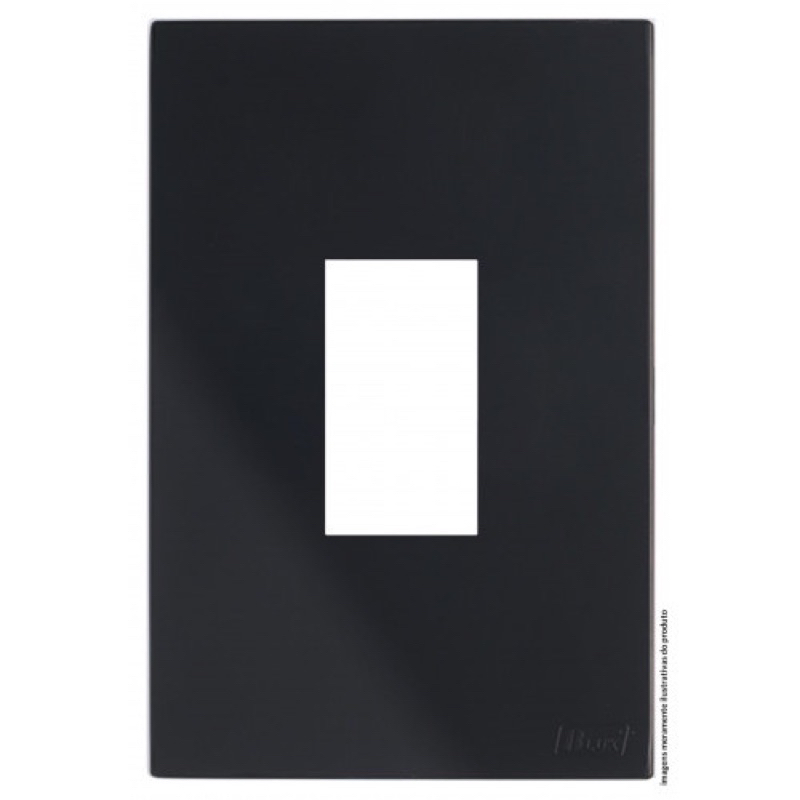 Placa P Modulo Vertical Suporte X Recta Black Satin Fosco