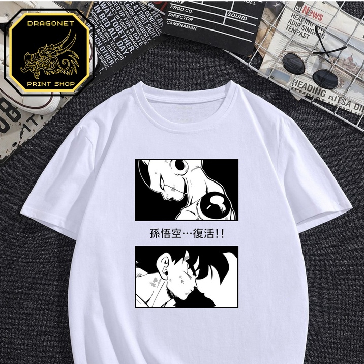 CAMISA CAMISETA ANIME DRAGON BALL SON GOKU E FREEZA UNISSEX HARAJUKU