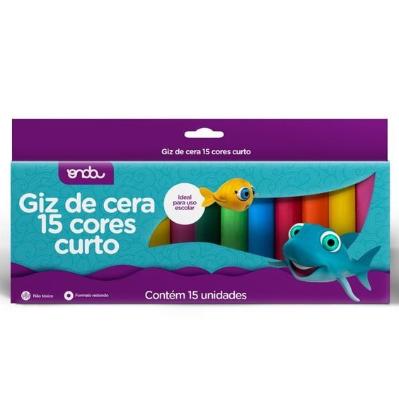 Giz De Cera Curto Cores Grosso E Curto Escolar Onda Shopee Brasil