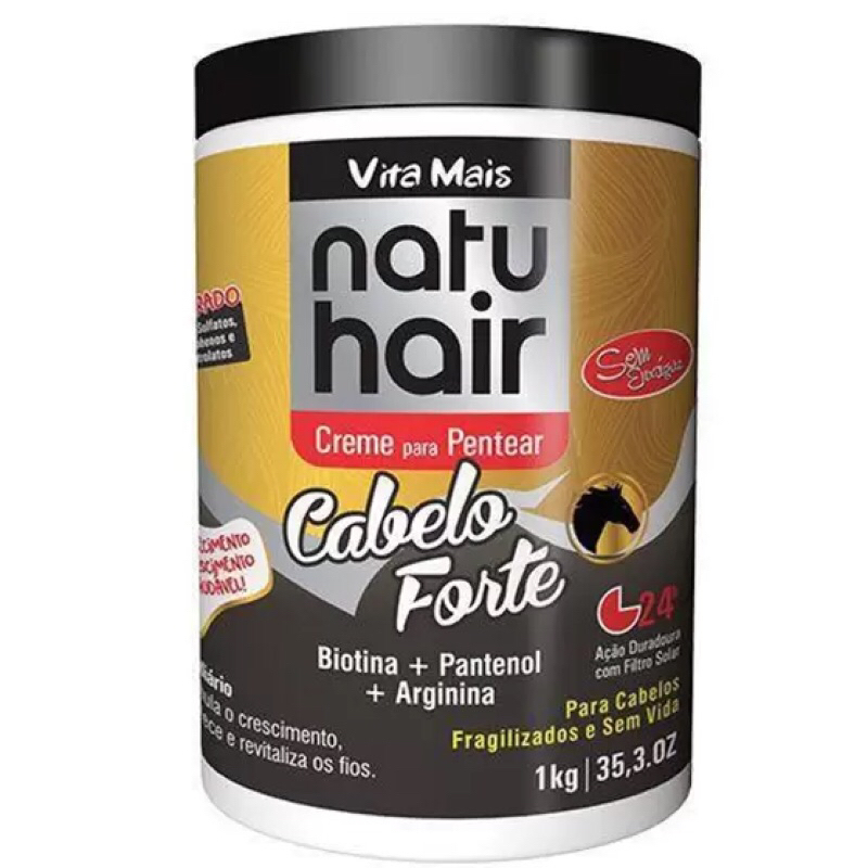 Natu Hair Creme Para Pentear Cabelo Forte Kg Shopee Brasil