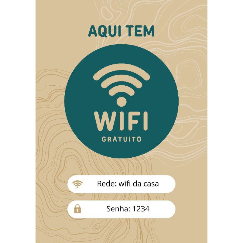 Placa Personalizada Aqui Tem Wi Fi Plastificada 13x18 Shopee Brasil