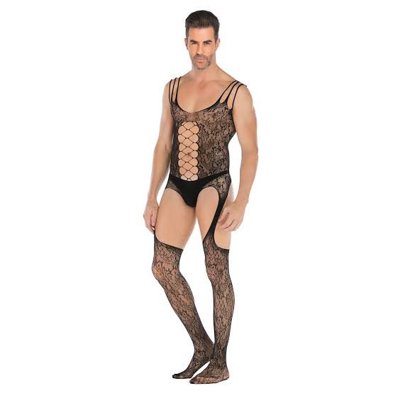 Macacão Arrastão Masculino Bodystocking Masculino Lingerie