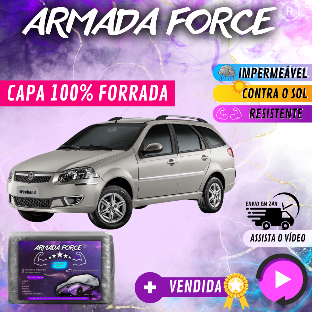 Capa Cobrir Carro PALIO WEEKEND 100 Forrada Armada Force 100