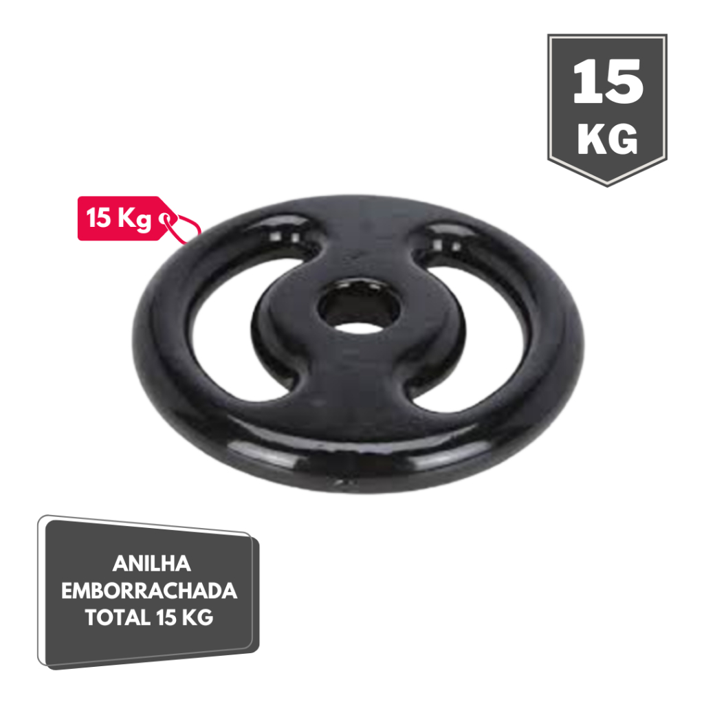 Anilha Emborrachada 15 Kg PCP Shopee Brasil