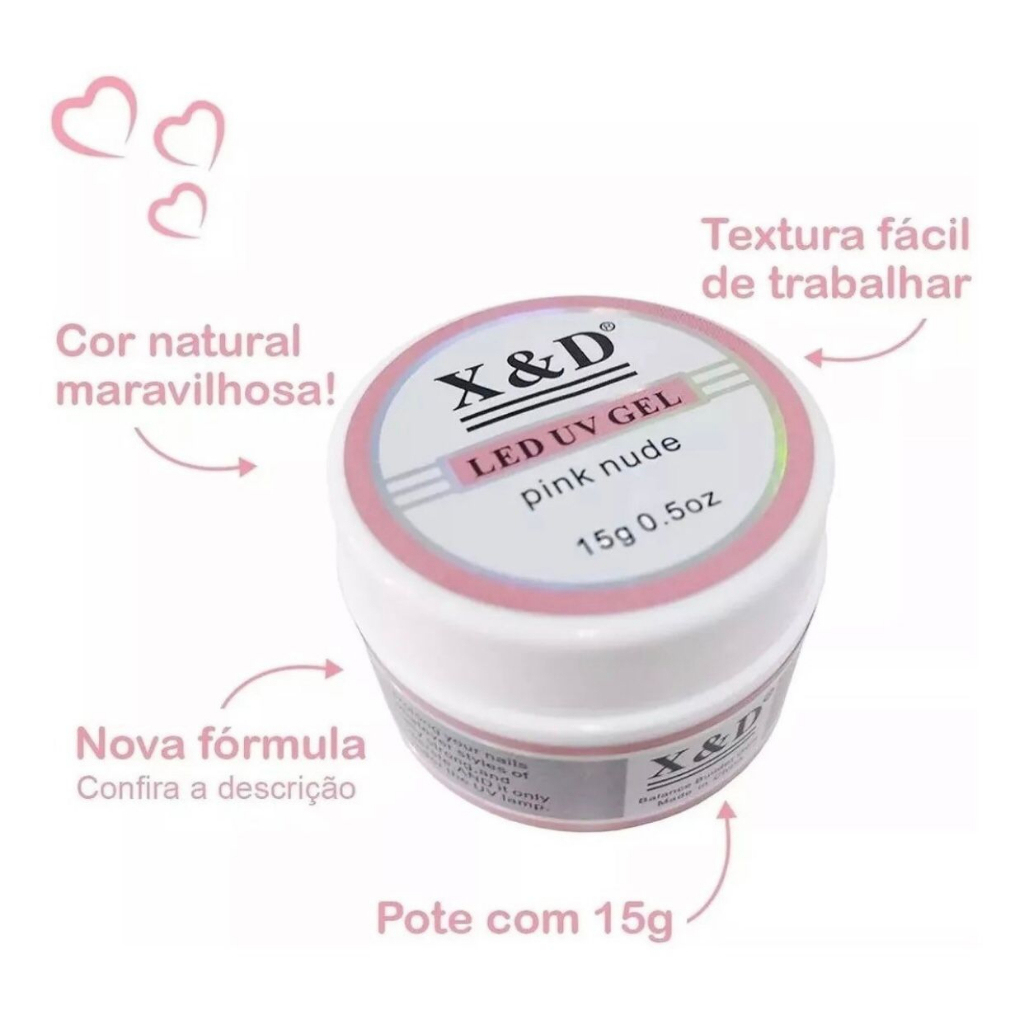 Gel X D Led Uv Pink Nude G Shopee Brasil