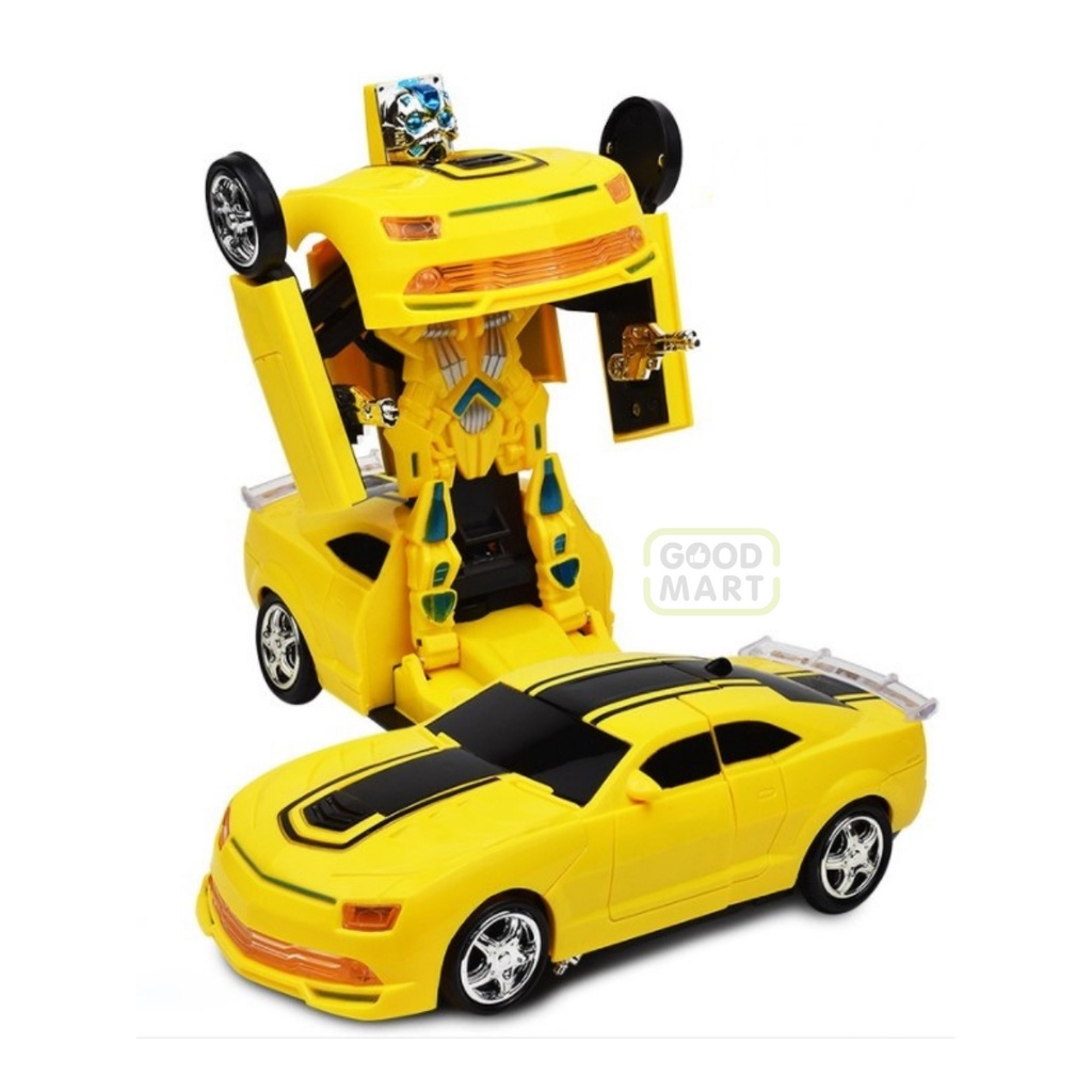 Carrinho de Brinquedo Transformers Camaro Bate Volta Vira Robô Luz e