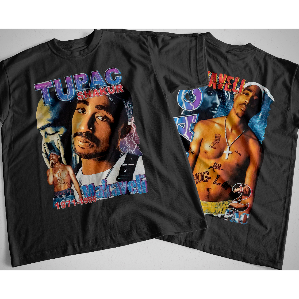 Camiseta Pac Shakur Rapper Streetwear Gangsta Lan Amento Shopee Brasil