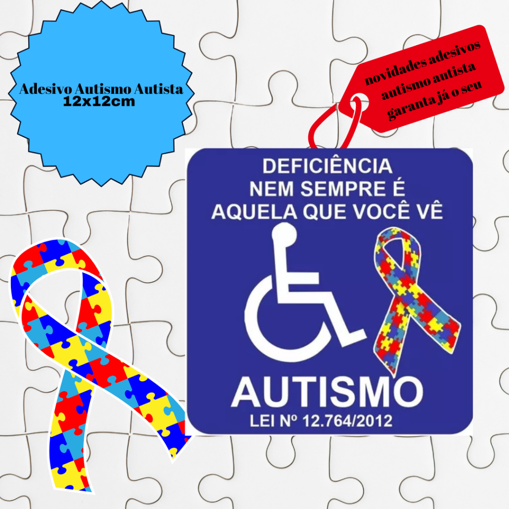 Adesivo Autismo Autista Externo Carro Pcd Lei 12 764 12x12cm Shopee